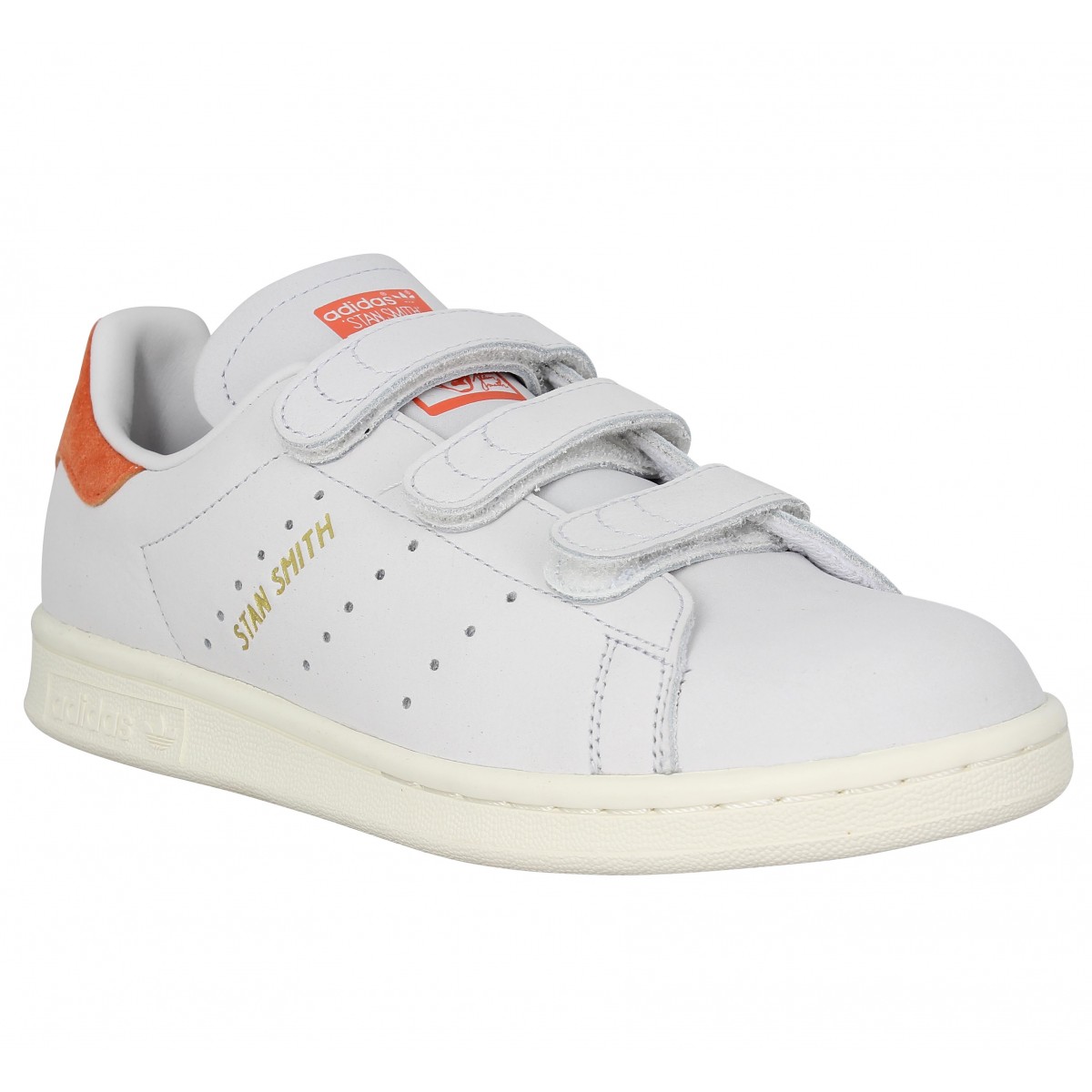 adidas originals - stan smith - baskets en nubuck avec brides - noir