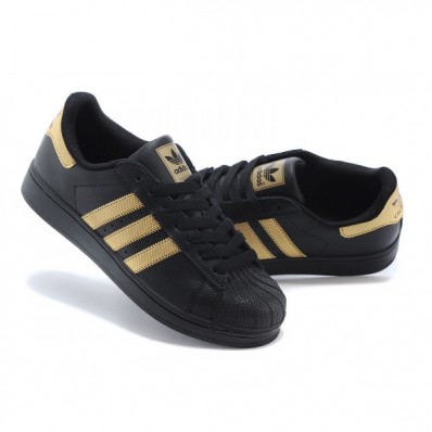 basket adidas superstar noir et or