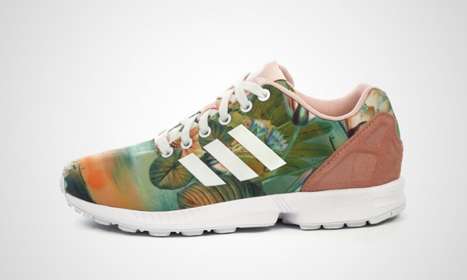 basket adidas zx flux noir et multicolore fluo