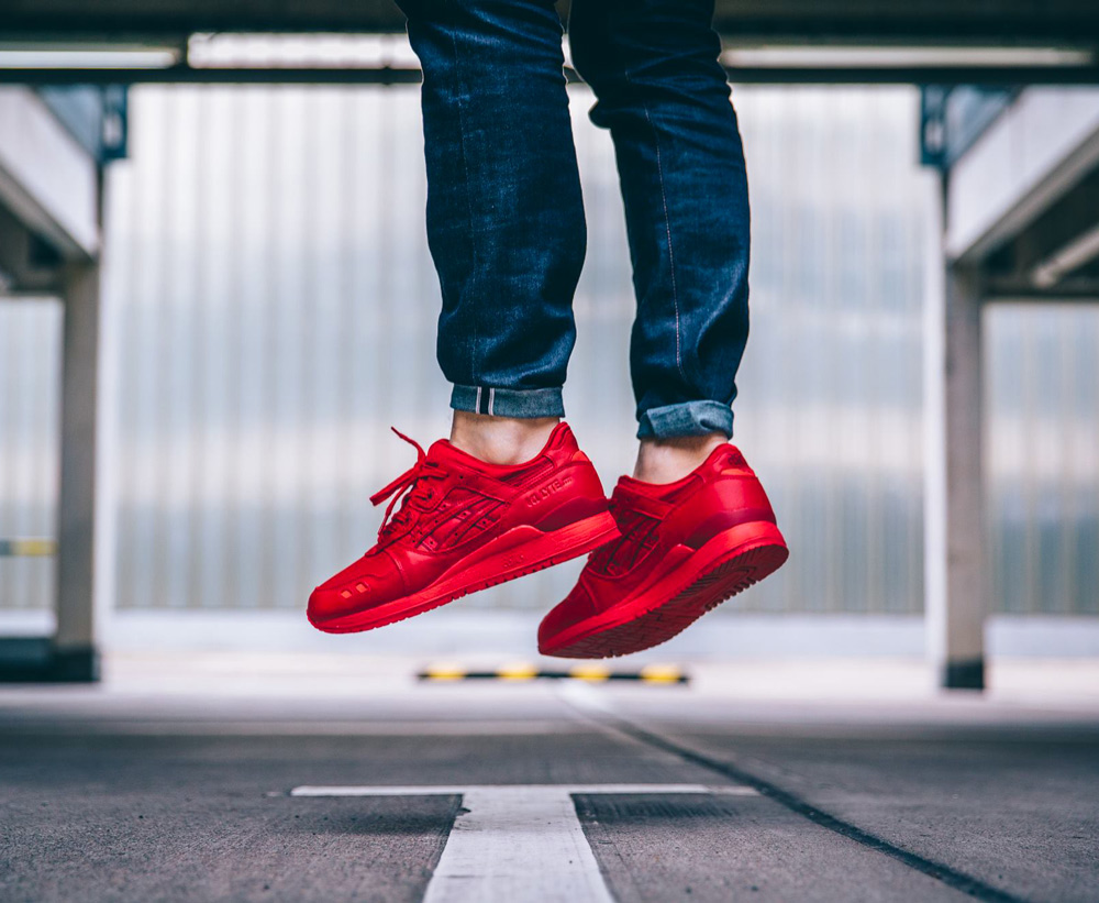 asics gel lyte 3 bleu marine et rouge