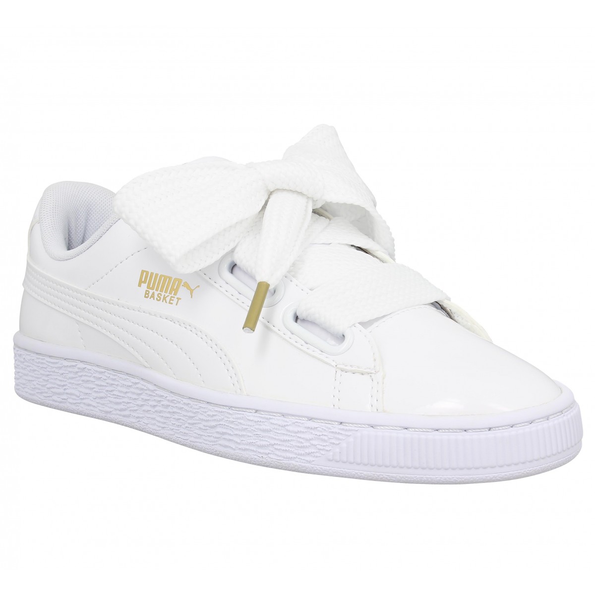 basket puma blanche avec noeud