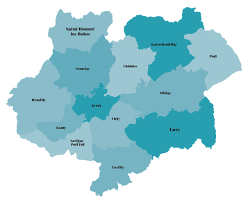 Carte de la Communauté de Communes des Portes Sud du Morvan
